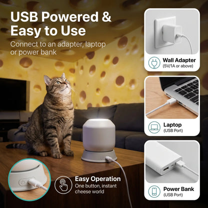 WhiskerBeam™ 360° Dynamic Rotating Projector Light LED
