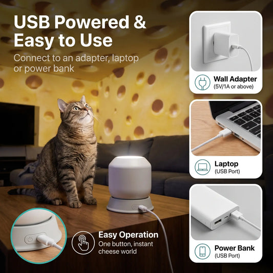 WhiskerBeam™ 360° Dynamic Rotating Projector Light LED
